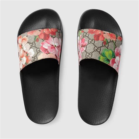 gucci bloom slides sale|women's pink gucci slides.